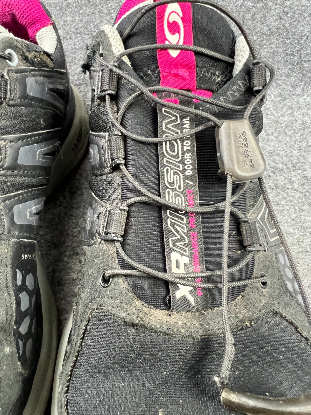Salomon XR Mission Scarpa Donna 9 5 Nero Rosa Bungee Escursionismo Corsa