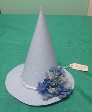 Lt Blue Fascinator Blue Flowers White Cord for Women Girls Large Dolls FMPL01