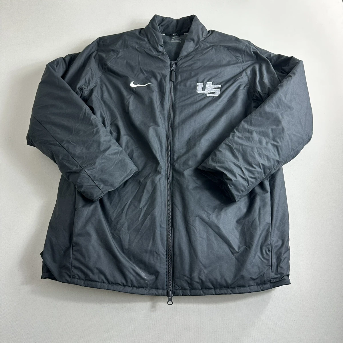Nike Goose Down Fill Bomber Full Zip Jacket Men Size Large Black 150 AA9776 010
