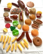Alimentos de picnic para jugar simulados - pizza, perros calientes, papas fritas 49 piezas