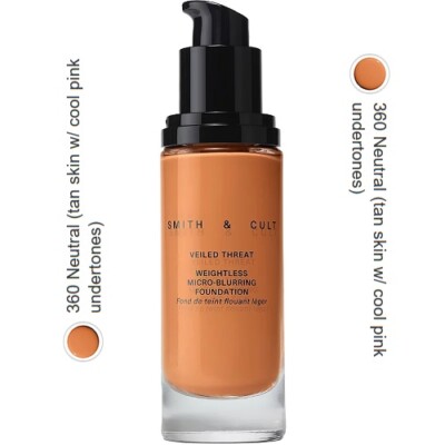 SMITH & CULT Veiled Threat Weightless Micro-Blurring Foundation-360 Neutral,NEW