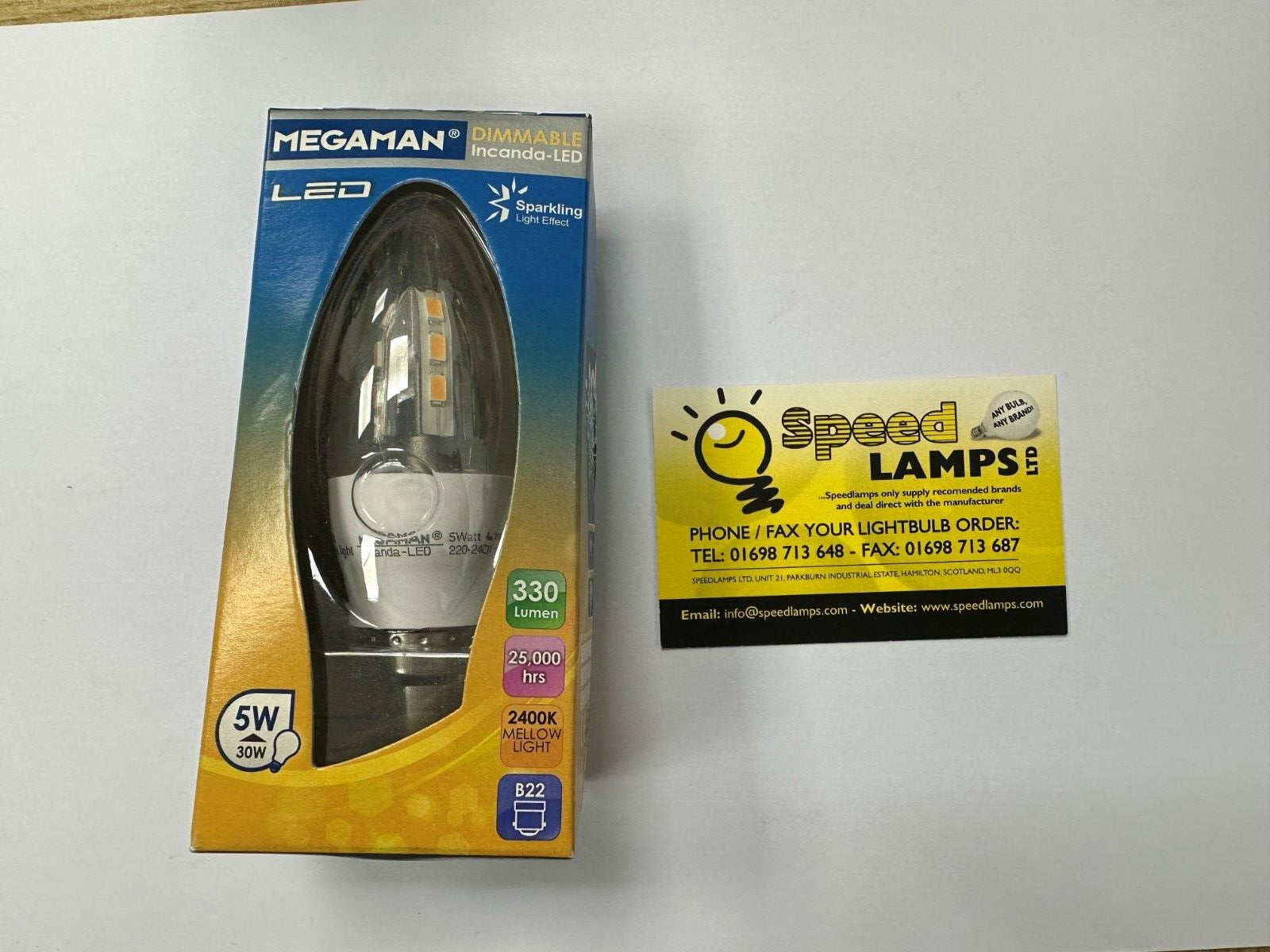 Megaman Dimmable Clear Candle 5W BC Mellow Light 2400k B22 bayonet MM05021