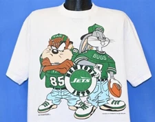 New York Jets Looney Tunes 90s Rare design White t shirt basic HN2274