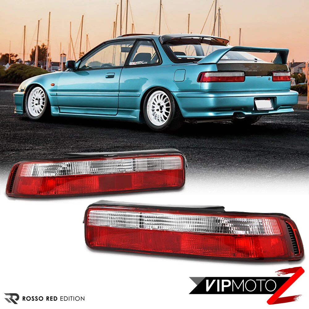 For 90-93 Acura Integra DA B18 GSR VTEC JDM Red Clear Rear Brake Lamp Tail  Light | eBay