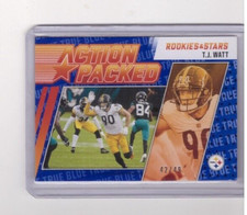 TJ WATT 2021 PANINI ROOKIES & STARS FOOTBALL ACTION PACKED TRUE BLUE SP/49 #AP-6