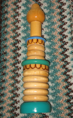 Turm Stapelspielzeug, 'Zwiebelkuppel', Vintage UdSSR 1980, Beriozka Preisschild, neuwertig!