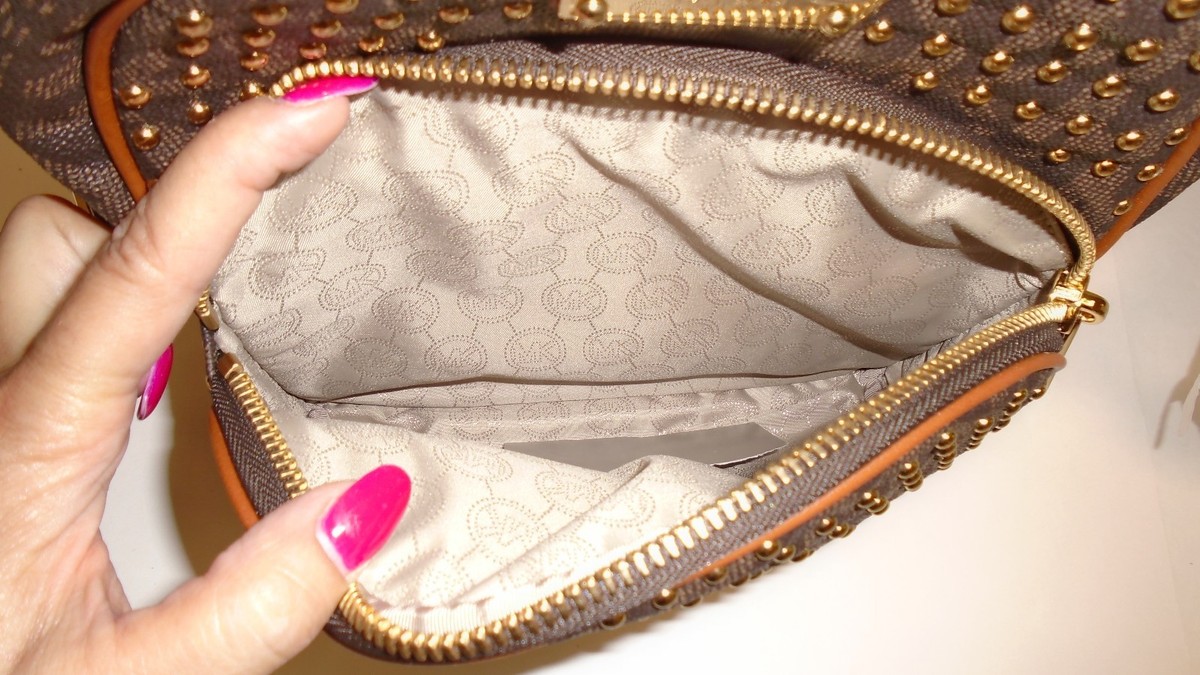 MICHAEL KORS JET SET PVC MONOGRAM SMALL STUDDED ZIP BACKPACK BAG Michael Kors Jet Set Item Large Signature Pvc Chain Backpack  main image 2
