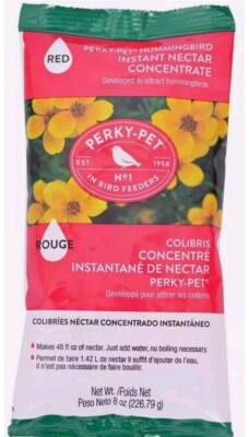 Perky Pet 8oz Instant HUMMINGBIRD Red Nectar Concentrate Makes 48oz 240SF