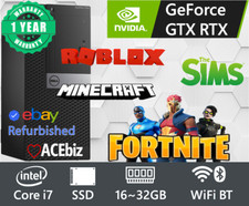 Gaming Desktop Computer PC i7 RTX 3050 GTX 1650 SSD Windows 11 HDMI WiFi