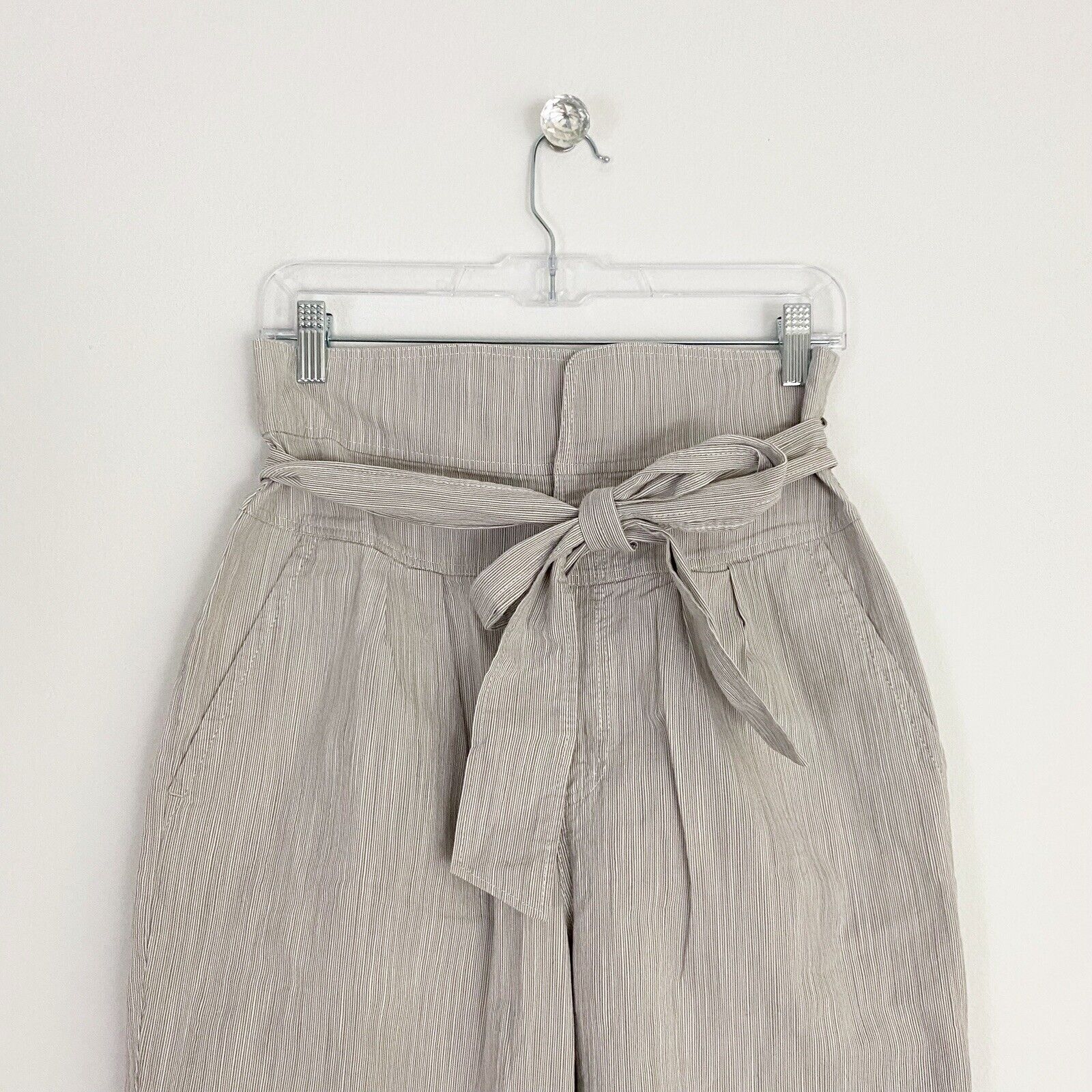 La Vie Rebecca Taylor Crisp Gray Stripe Paper Bag… - image 4