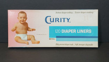 New 1960s Vintage Curity Disposable Diaper Liners, USA Old Store Stock