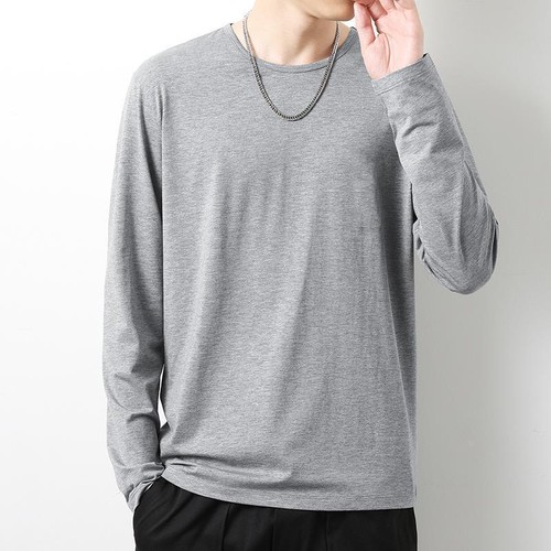 Herren Lose Rundhals Langarm Tops Streetwear Freizeit T-Shirt Pullover T-Shirts - Bild 12 von 40