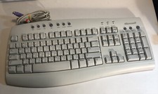 Vintage Microsoft Internet Keyboard White PS/2 Model RT9443 V56TW X08-74735