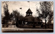 PC1/ Binghampton New York RPPC Postcard c1910 Casino Park Entrance Beach 582