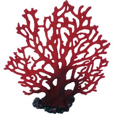 Red Fern Fan Coral Artificial Aquarium Fish Tank Decor Ornament, FISH SAFE