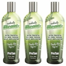 3 x ProTan Radically Hemp Dark Tanning Gelee Sunbed Accelerator Lotion + Goggles