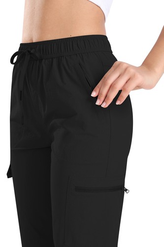 Women Outdoor Athletic Hiking Capri Pant Cargo Pocket Quick Dry Travel Work Pant - Picture 34 of 96