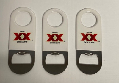 NEW Cerveza XX DOS EQUIS White Bartender Beer Bottle Opener Lot of 3