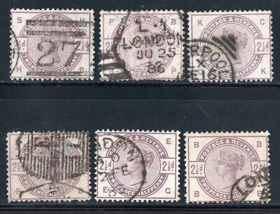 GB QV 2½d Jubilee x6 – Used – Lilac on Blue – SG 201 – Crown WMK | eBay UK