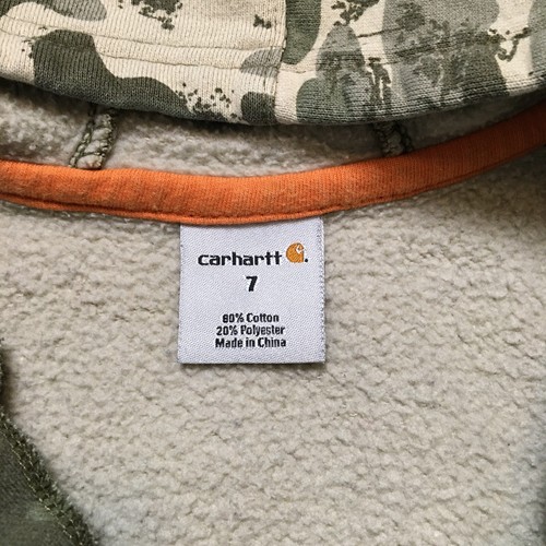 Carhartt Youth Jacket 7 Camo Boy Full Zip Hooded Logo - Picture 2 of 10