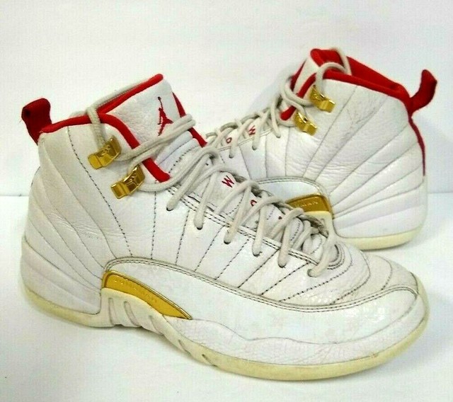 Nike Air Jordan 12 Retro GS FIBA Size 4y White University Red Gold 153265-107 for sale online | eBay