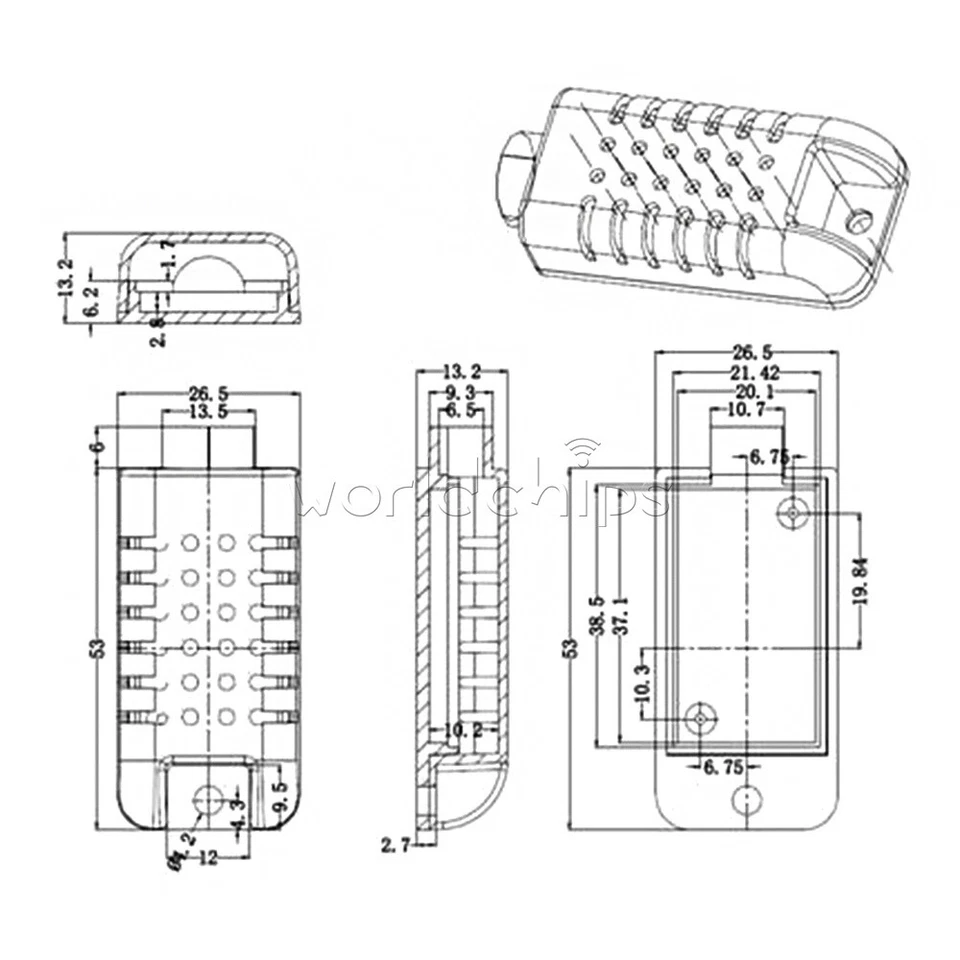 SHT30 Digital Temperature Humidity Sensor IOT-TH02 IIC Probe Module + Case New - Image 3 of 4