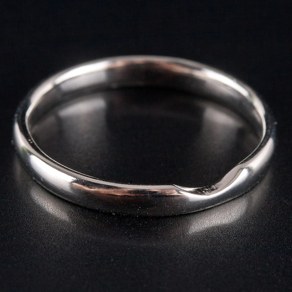 10k White Gold Notched Style Wedding Anniversary Band Ring 1.82g 2.5mm - Image 3 of 4