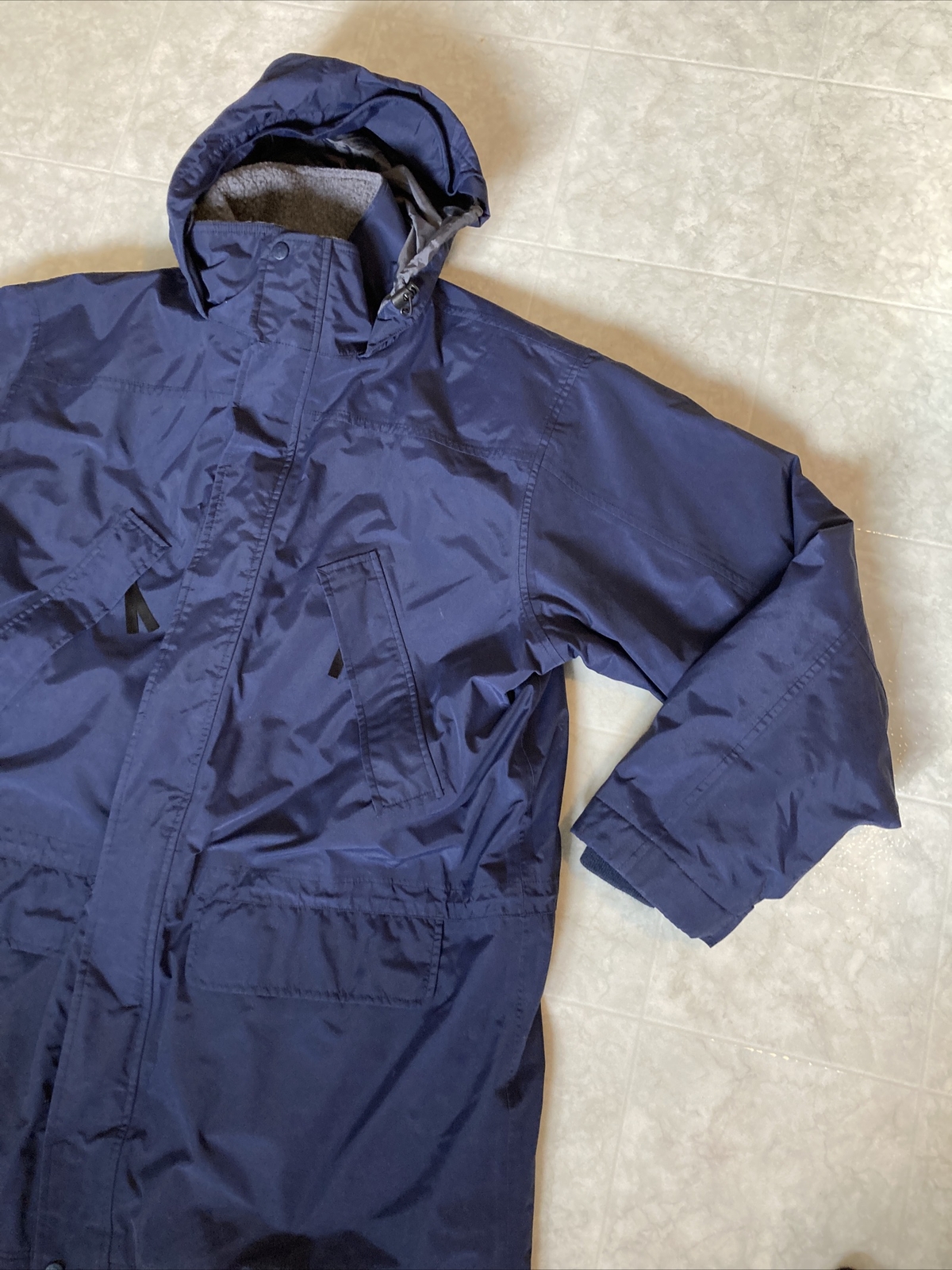 Rare LL Bean Men's XL Tall Sherpa Lined Gore-tex Jacket Blue Hooded Polartec image 6