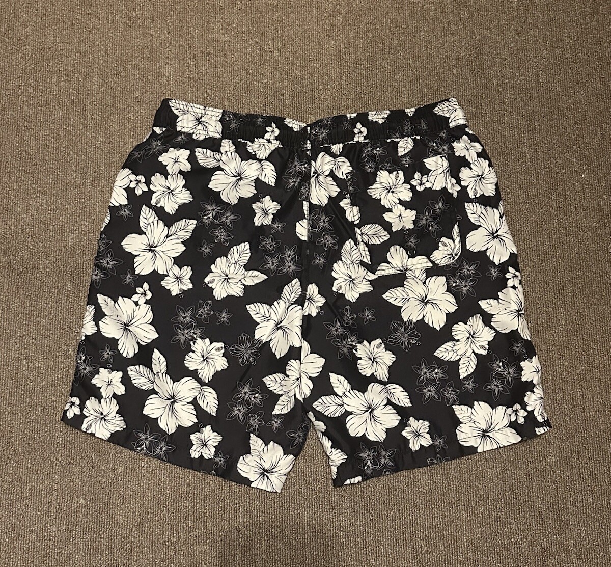 Amazon Essentials Black Hibiscus Flower Swim Trun… - image 2