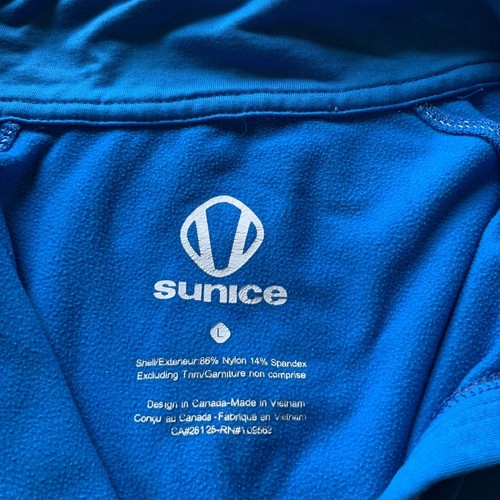 Sunice Sweatshirt Women L Blue Stand-Up Collar Long Sleeve 1/4 Zip Nylon Stretch - Picture 2 of 8