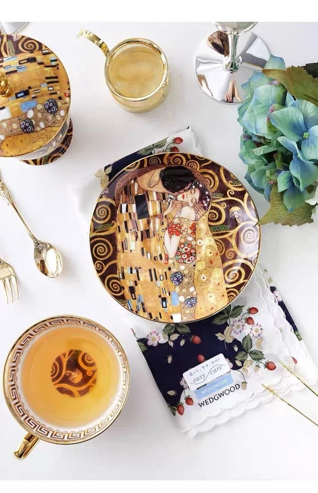 Klimt Coffee Mugs porcelain tea cups and saucers set Bone China - Image 4 of 4