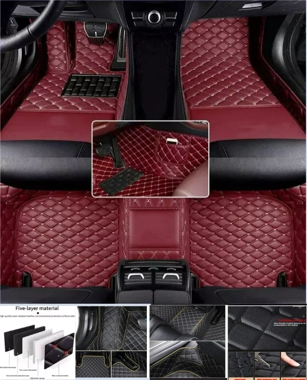 For Ford All Model Car Floor Mats Cargo Liner Luxury PU Leather Custom Carpets - Imagem 3 de 4
