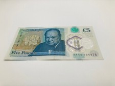 AA44 134475- £5 FIVE POUND POLYMER NOTE - LOW SERIAL NUMBER RARE CIRCULATED