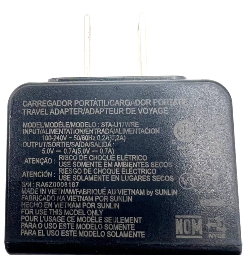 Cargador USB Original OEM LG 10W 5V Adaptador de Viaje Negro Modelo STA-U17WRE Probado Foto 3 de 4