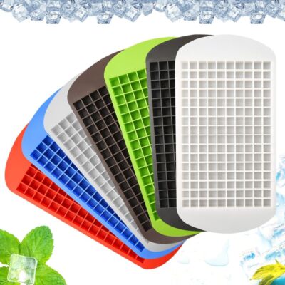 160 Grid Mini Ice Cubes Silicone Ice Tray Foldable Ice Mold Ice Breaker ...