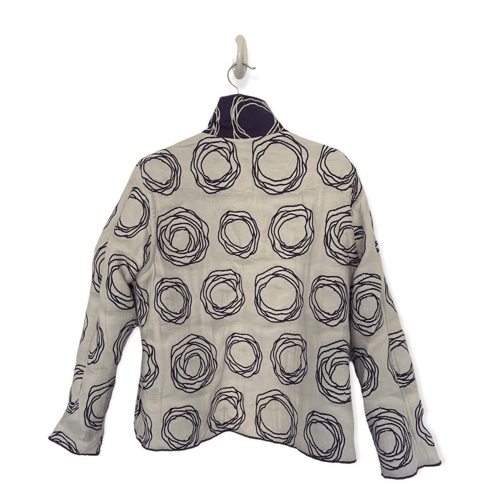 Purple and white reversible jacket