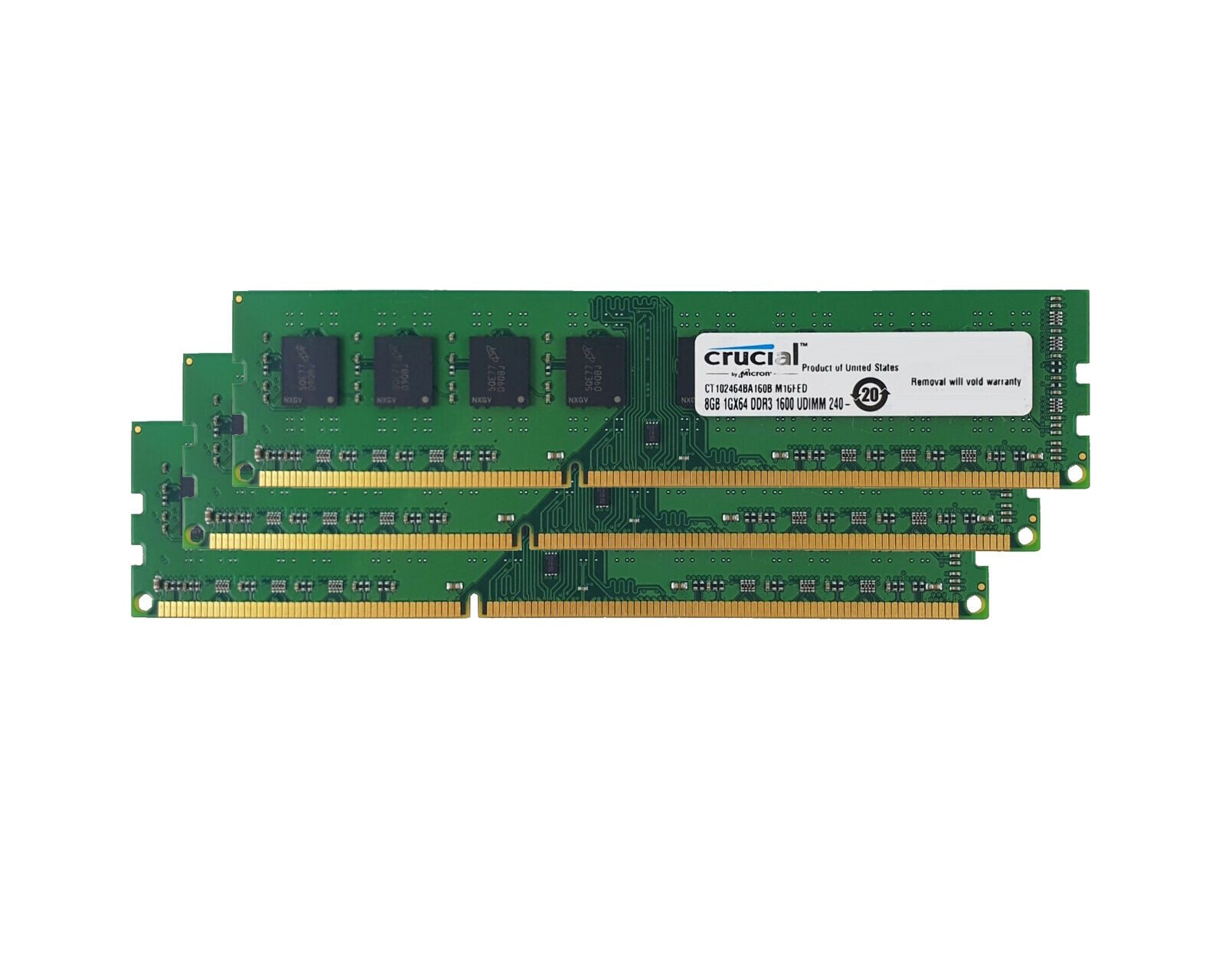 8GB DDR3 1600Mhz PC3-12800U 240 Pin DIMM Crucial RAM CL11 Arbeitsspeicher für PC