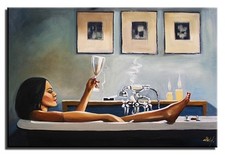 Jack Vettriano - 90x60cm Dipinto a Olio Mano Tela Autografato Wanddeko G15485