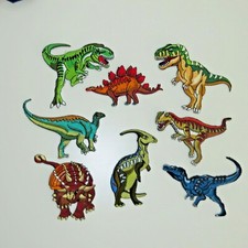 DINOSAUR PATCH SET OF 7 Seven Iron/Sew On Patches.. Great Set