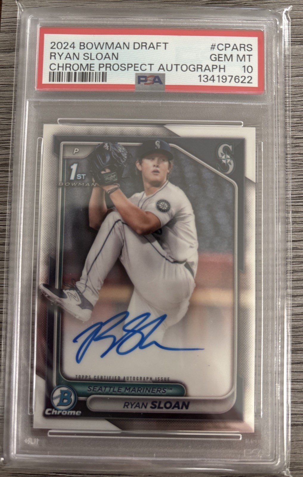 114371830 - Ryan Sloan 2024 Bowman Draft #CPA-RS Chrome Auto 1st Prospect PSA 10