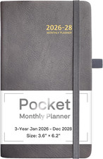 2026-2028 Pocket Monthly Planner 3 Year Calendar 2026-2028 6.2    x 3.6   