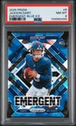 Jaxson Dart 2025 Panini Prizm #6 Prizmatic Blue Ice /99 Giants PSA 8