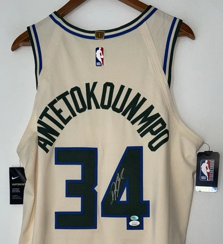 Giannis Antetokounmpo Signed Bucks Nike Vaporknit NBA Authentic Jersey BAS & JSA