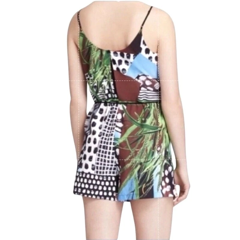 Vestido Mameluco Clover Canyon Mixto Estampado Tropical Talla L Resort Vaca Beach Nuevo con Etiquetas Foto 4 de 4