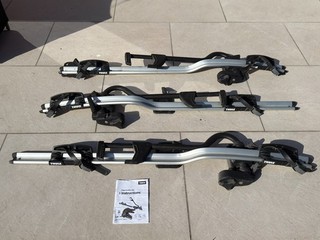 Thule 598 Pro Ride Bike Cycle Carrier Roof Rack Mounted Lockable Set of 3