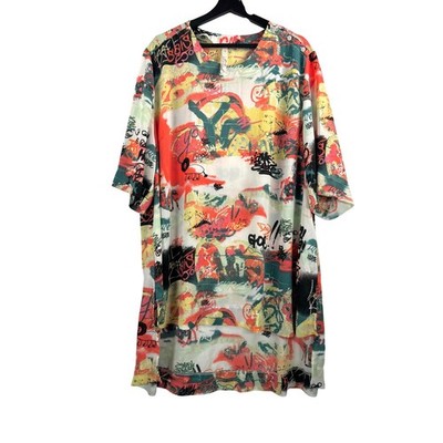 Melissa McCarthy Seven7 Graffiti Tunic sz 2X Multi Color artsy novelty boho
