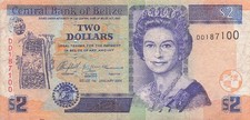 Belice $2 1.1.2005 Serie D D Que. Billete Circulado II G 12