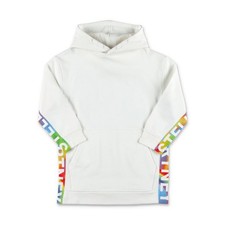 Stella McCartney Kids Logo-Striped Cotton Dress Hoodie, Size 8Y