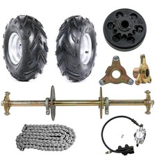 32" Rear Axle Kit Brake Disc 428 Sprocket Hub 7" Wheels DIY Go kart ATV UTV Cart