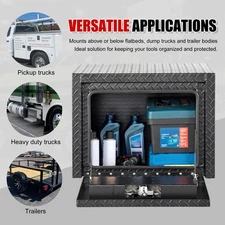 US Stock 24'' Waterproof Heavy Duty Aluminum Underbody Truck Tool Box Truck ATV